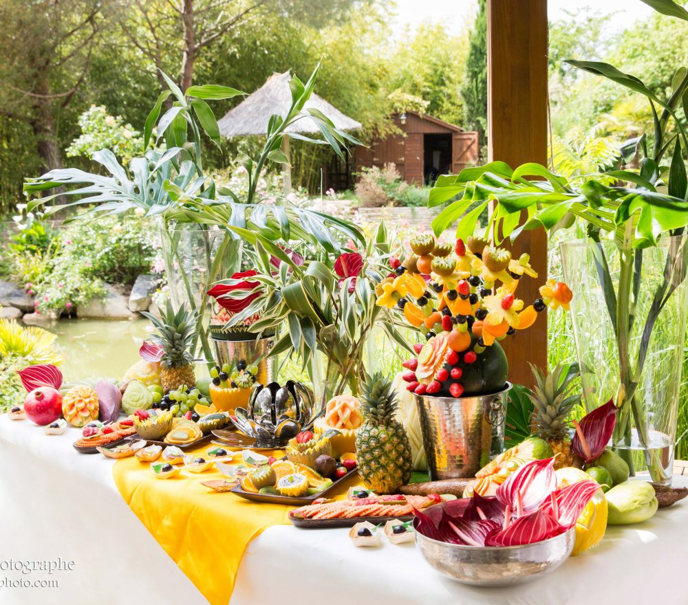 Buffet de fruits mariage exotique